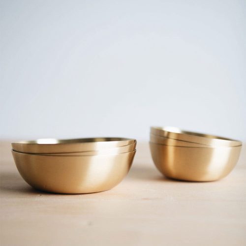 artisan brass bowl set4