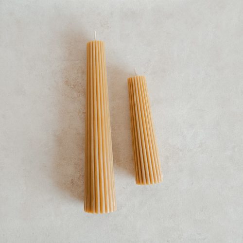 beeswax fluted pillar candle5