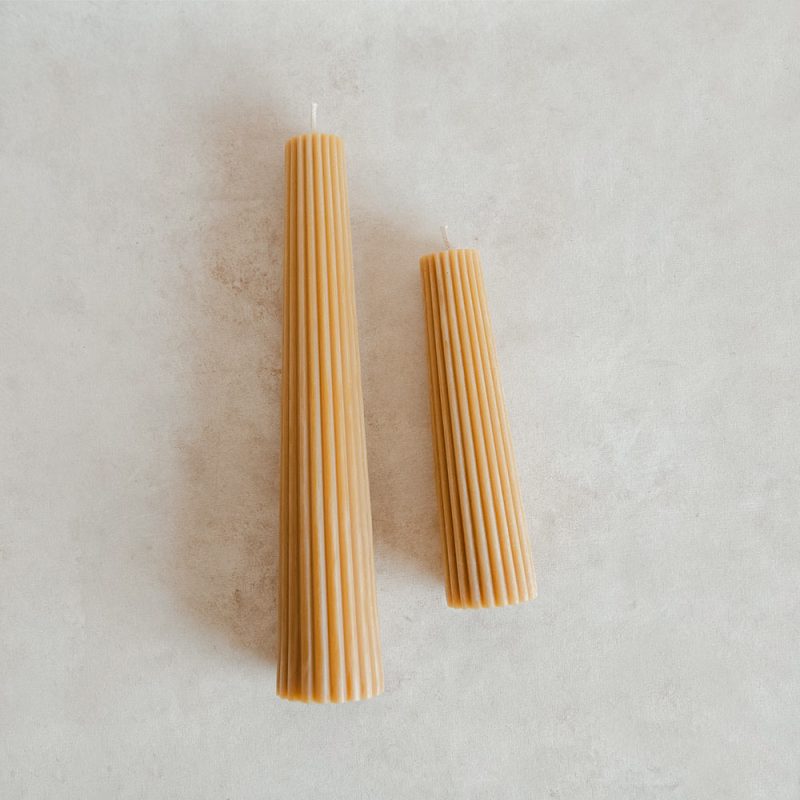 beeswax fluted pillar candle5