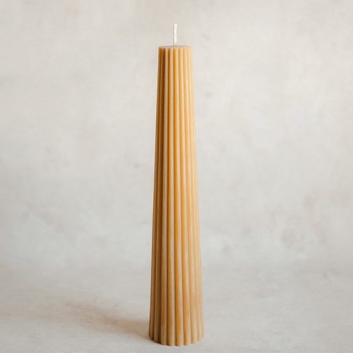 beeswax fluted pillar candle6 5b60c611 df75 4ec0 a33f 7939b30188c0