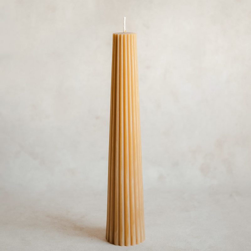 beeswax fluted pillar candle6 5b60c611 df75 4ec0 a33f 7939b30188c0