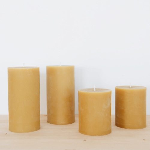 beeswax pillar candles