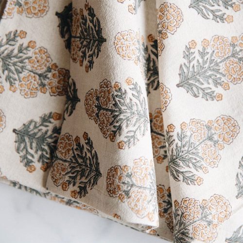 block print tablecloth teal spice1