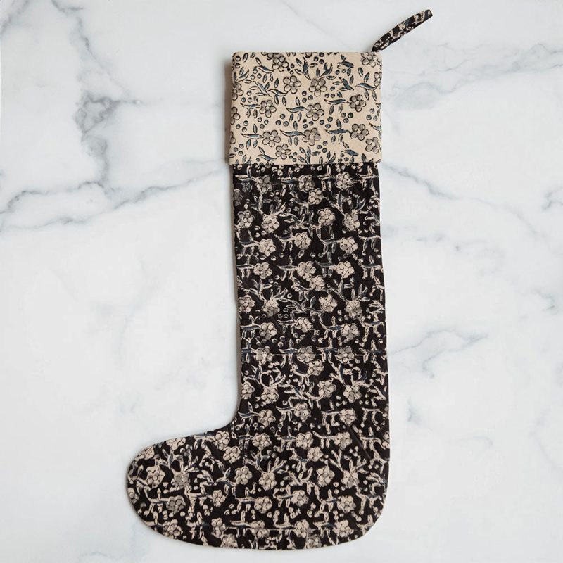 block printed stocking 0591