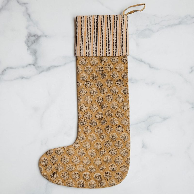 block printed stocking 0593