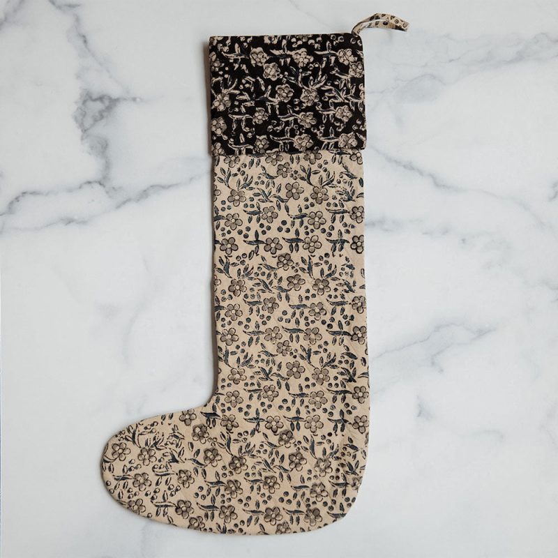 block printed stocking 0597