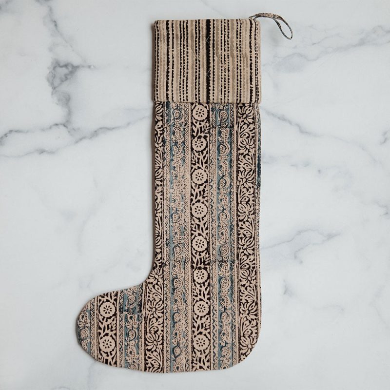 block printed stocking 0600