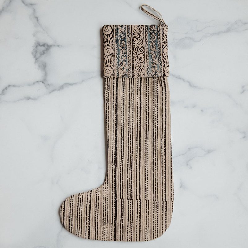 block printed stocking 0602