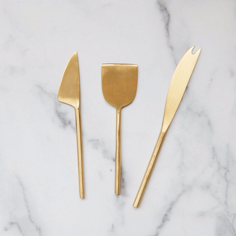 brass cheese knife set