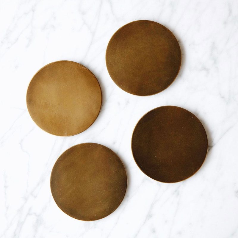 brass coaster set