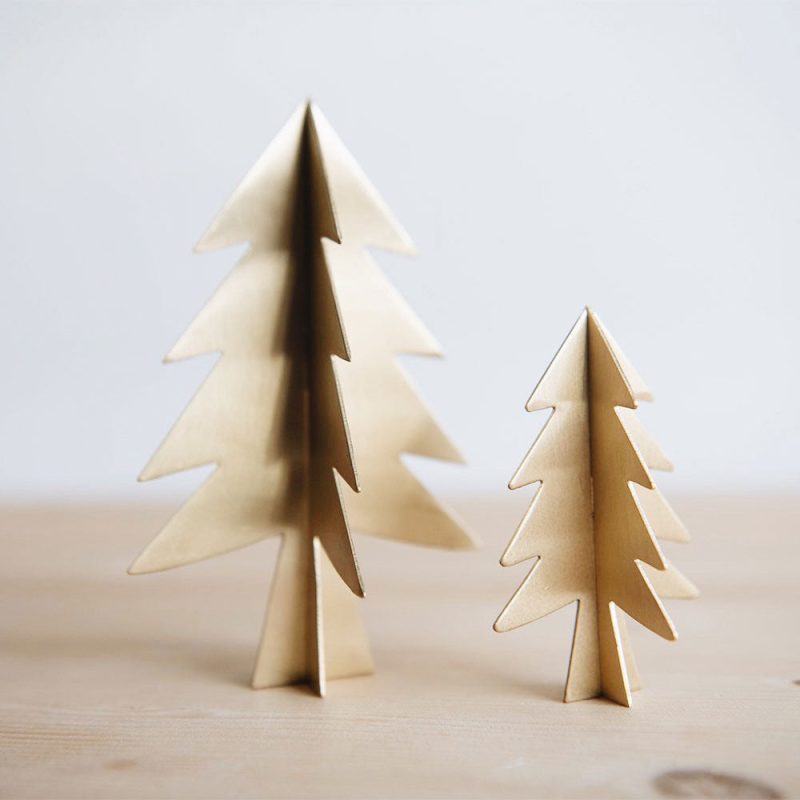 brass holiday trees