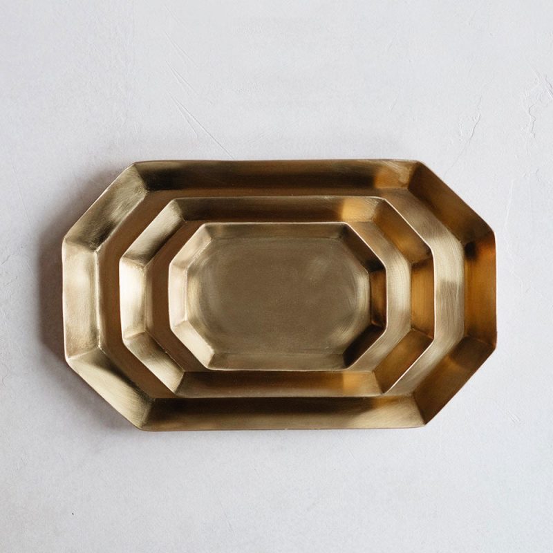 brass octagon plate long