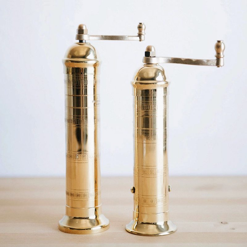 brass salt pepper mill