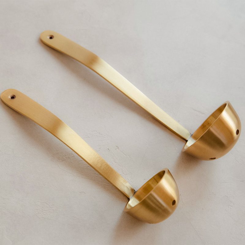 brass slotted spoons