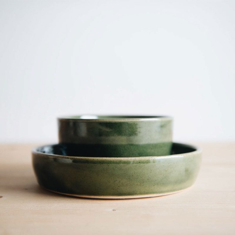 ceramic artisan bowl fern