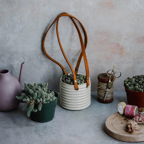 ceramic hanging planter natural6