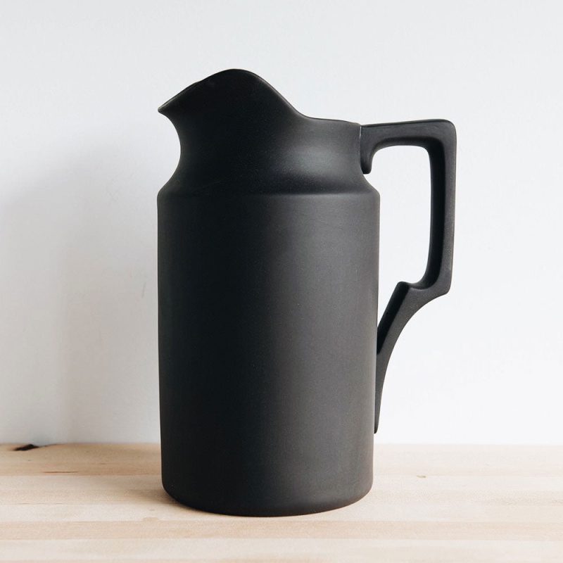 ceramic pitcher black large