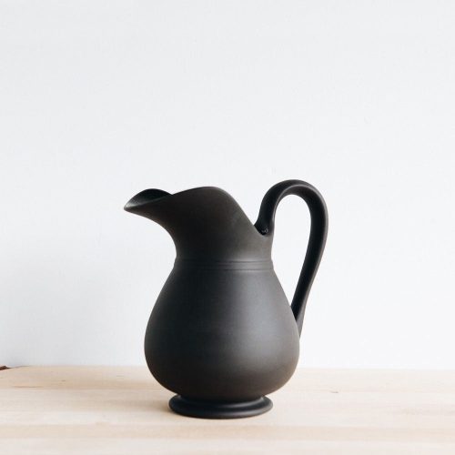 ceramic pitcher black small