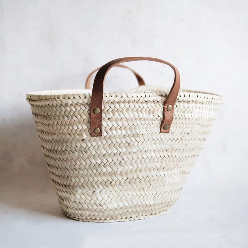 classic palm leaf basket