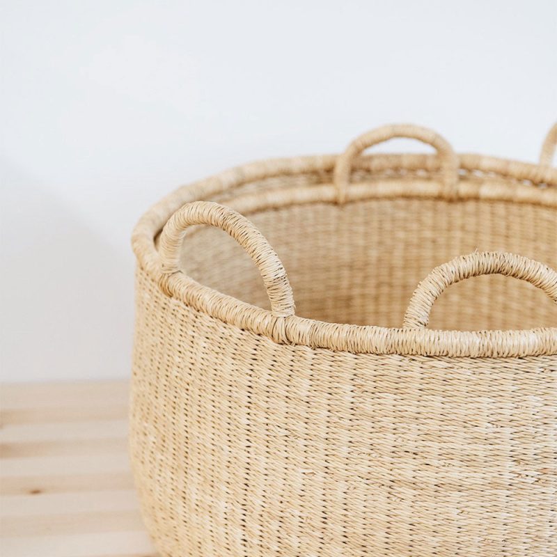 elephant grass floor basket set