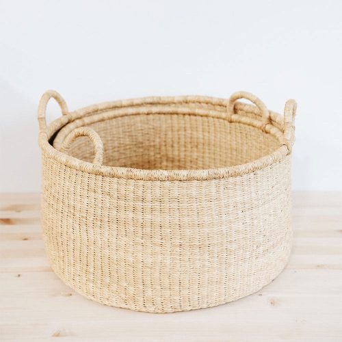 elephant grass floor basket set1