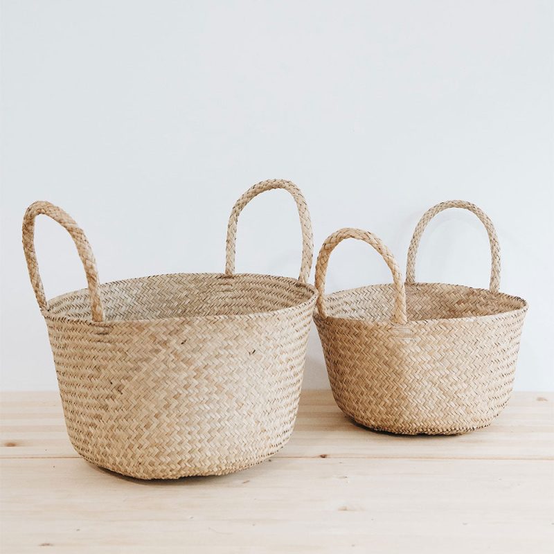 floor basket with handles