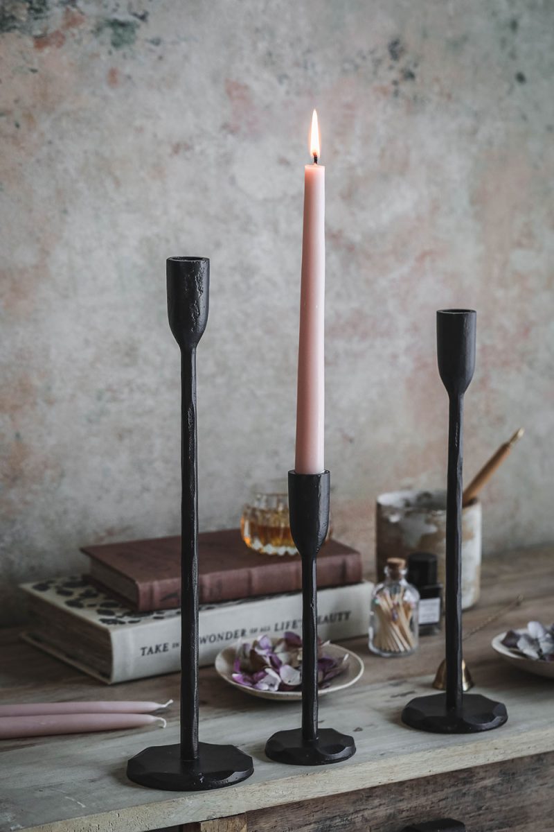 forged iron candlestick