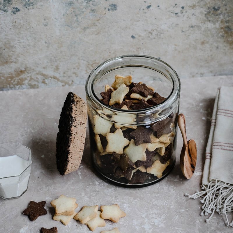 glass canister with cork