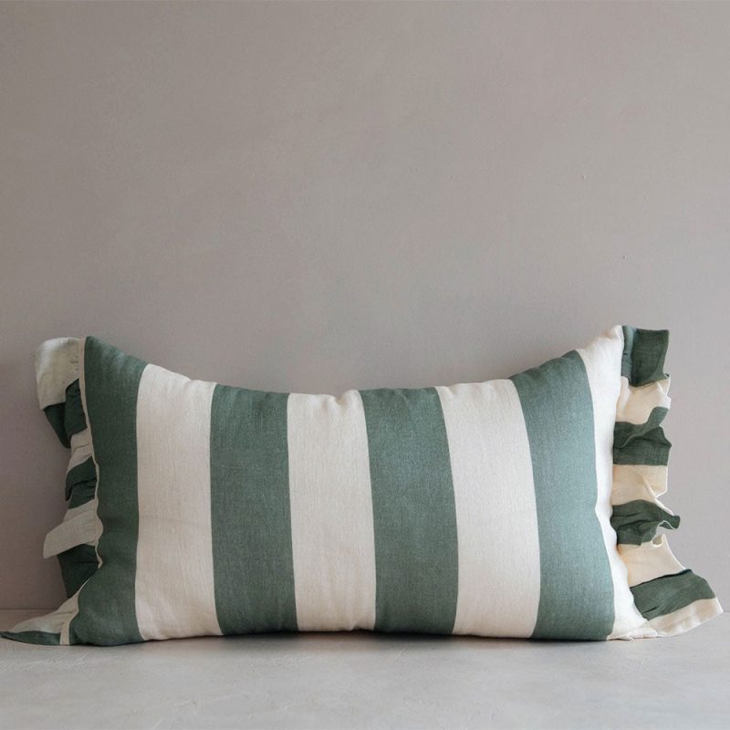 green striped lumbar pillow1