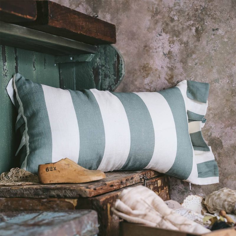 green striped lumbar pillow2