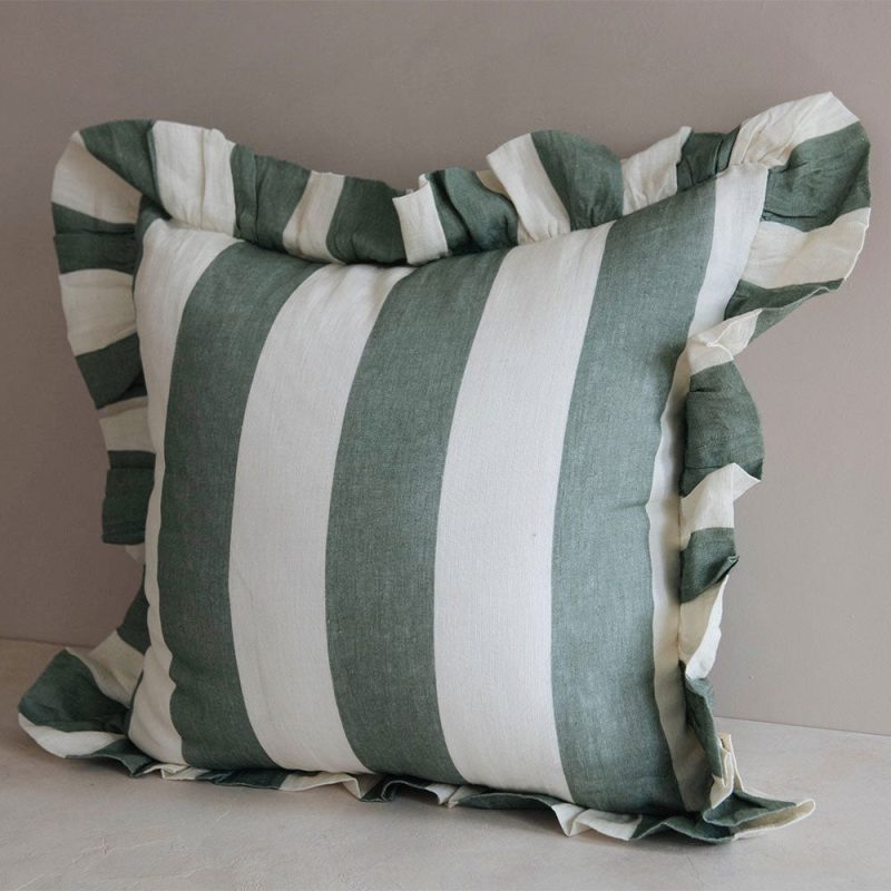 green striped pillow