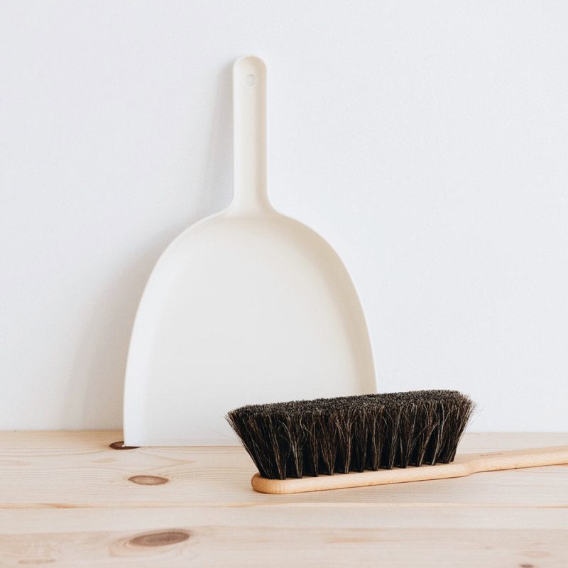 hand broom and pan white