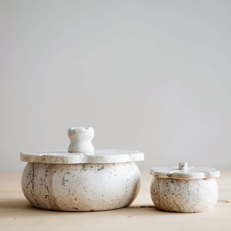 lidded travertine canisters1