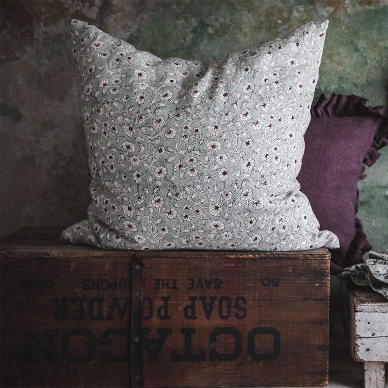 linen floral pillow cover 0231 2