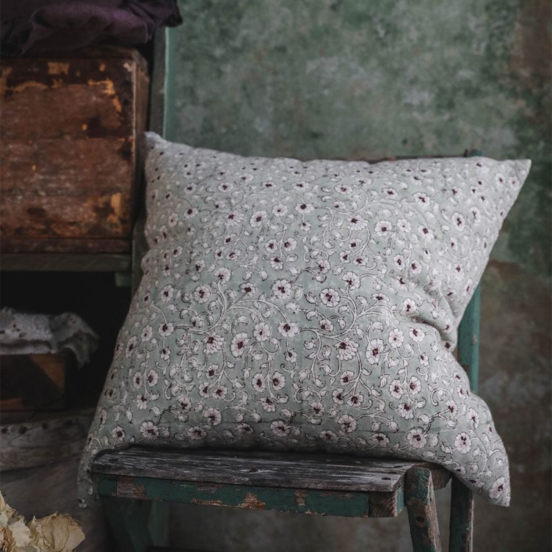 linen floral pillow cover 0231