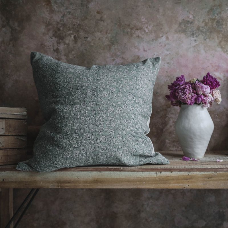 linen floral pillow cover 0233 1