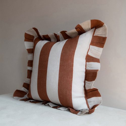 linen pillow cover cinnamon stripe1