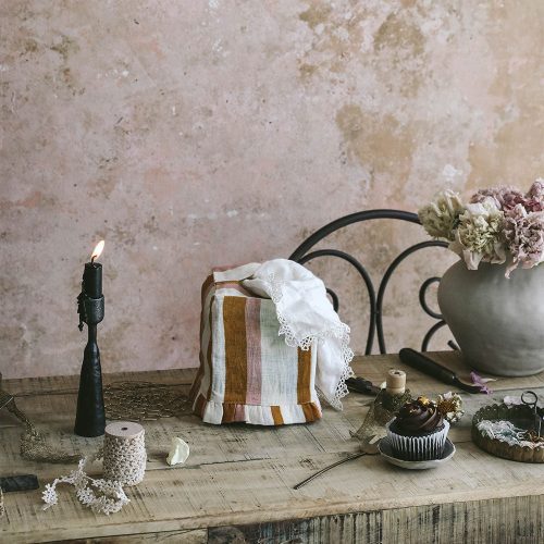 linen tissue cover ochre blush