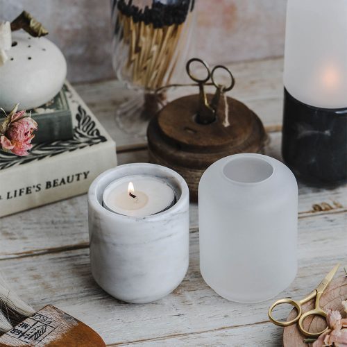 marble frosted glass candle holder4