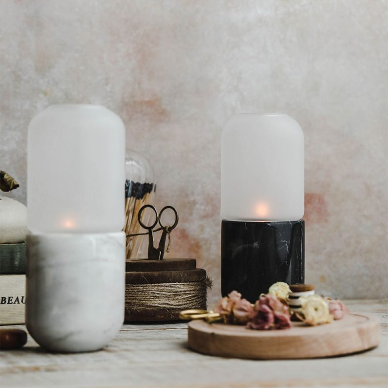 marble frosted glass candle holder6