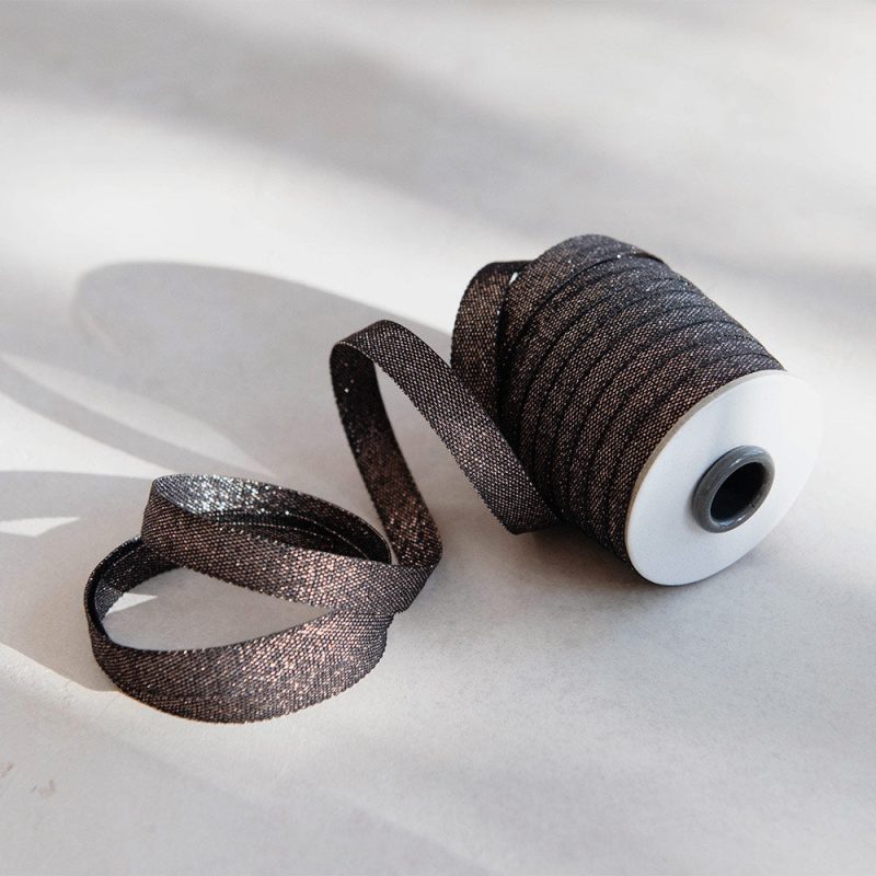 metallic ribbon spool rose gold