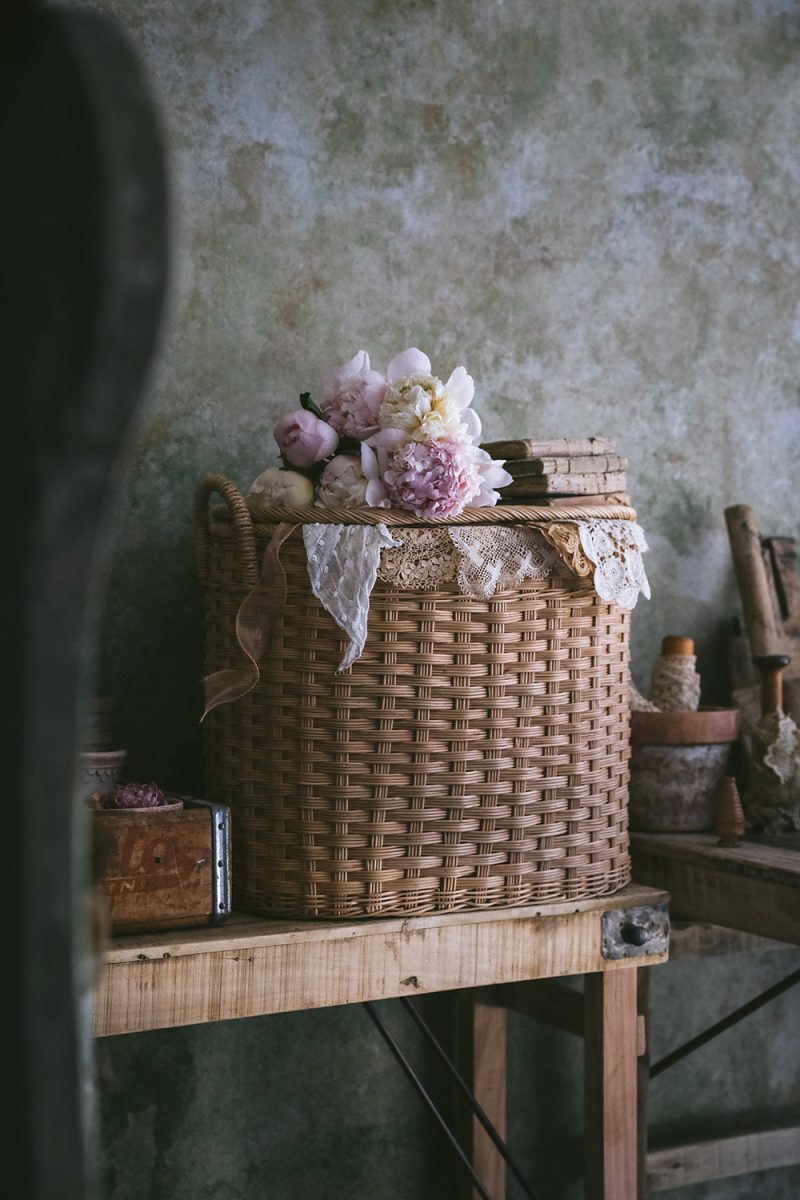 nesting woven reed basket