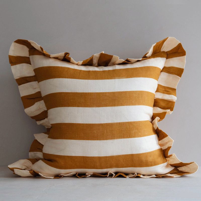 ochre striped pillow1