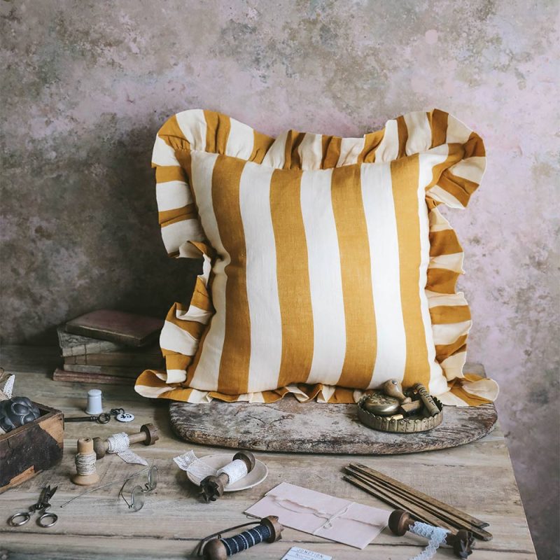 ochre striped pillow2