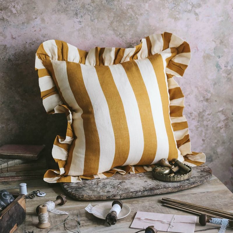 ochre striped pillow3