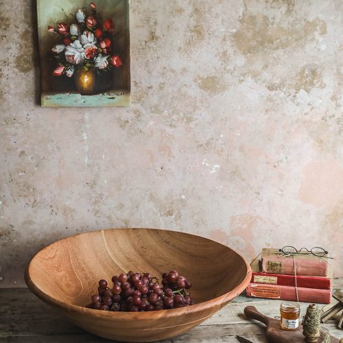 oversized mahogany wooden bowl