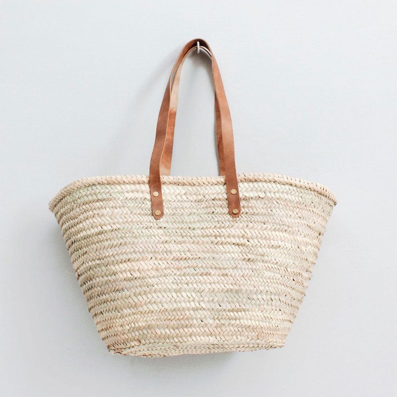 palm leaf shopper leather handle2