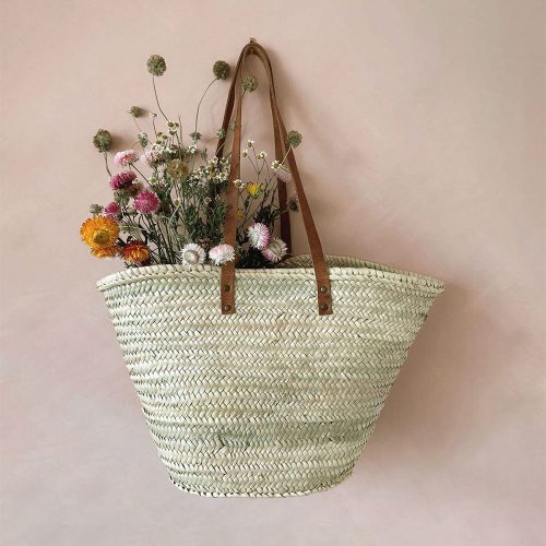 palm leaf shopper leather handle3