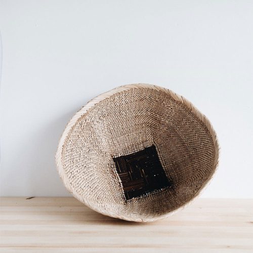 palm leaf table basket natural