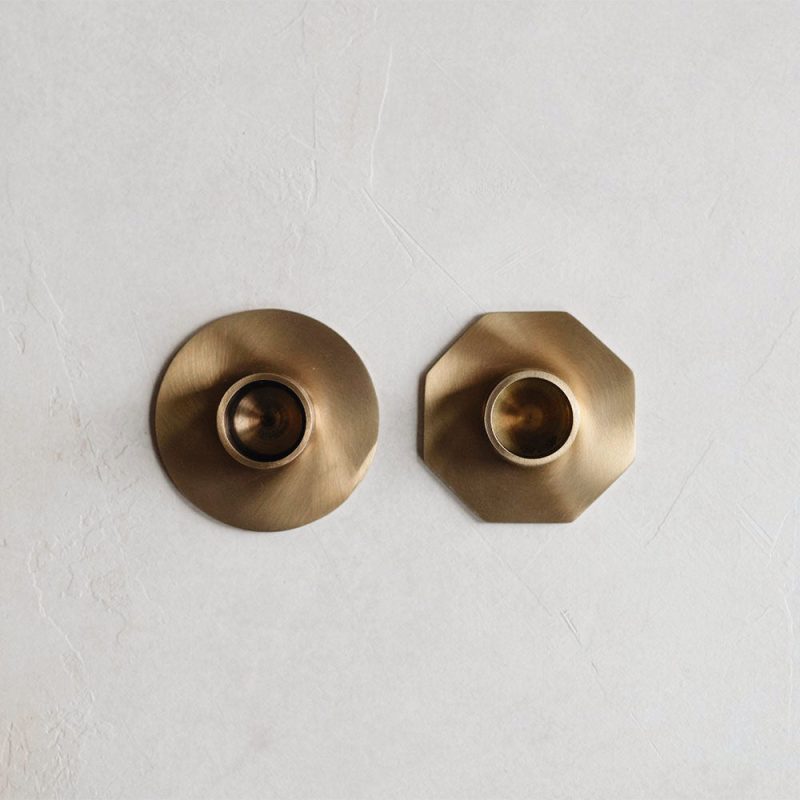 petite brass candle holders